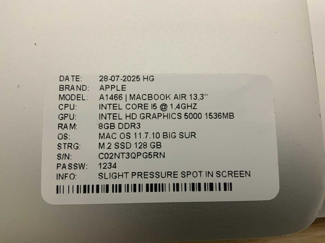 Apple macbook air a1466 laptop (4x) - afbeelding 2 van  12