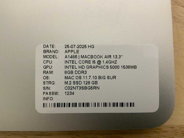 Apple macbook air a1466 laptop (4x) - afbeelding 4 van  12