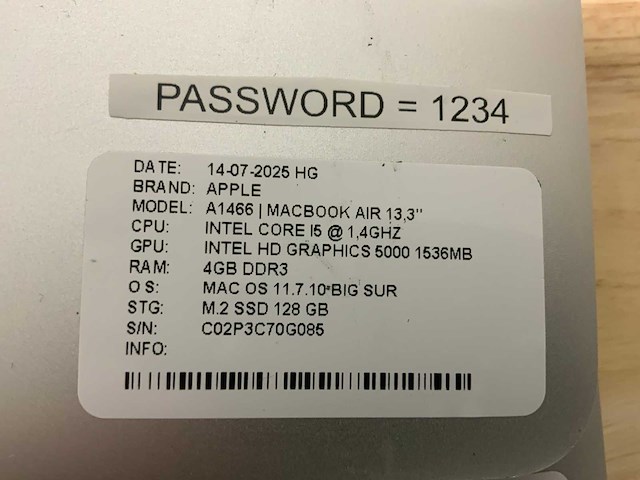 Apple macbook air a1466 laptop (4x) - afbeelding 3 van  11