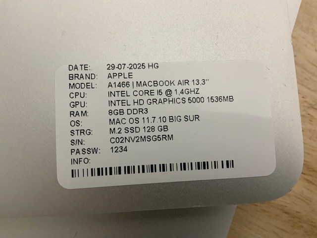 Apple macbook air a1466 laptop (4x) - afbeelding 3 van  13