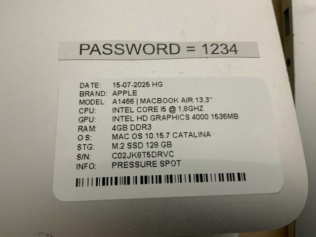 Apple macbook air a1466 laptop (5x) - afbeelding 2 van  16