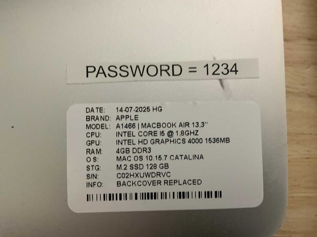 Apple macbook air a1466 laptop (5x) - afbeelding 3 van  16