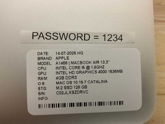 Apple macbook air a1466 laptop (5x) - afbeelding 4 van  16