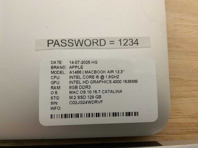 Apple macbook air a1466 laptop (5x) - afbeelding 5 van  16