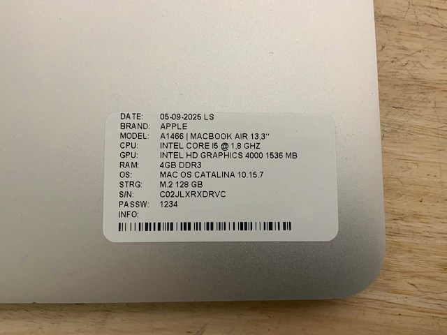 Apple macbook air a1466 laptop (5x) - afbeelding 7 van  10