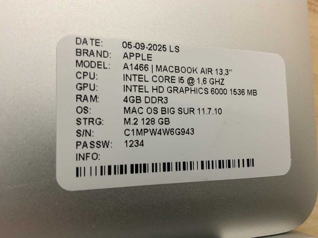 Apple macbook air a1466 laptop (6x) - afbeelding 3 van  12