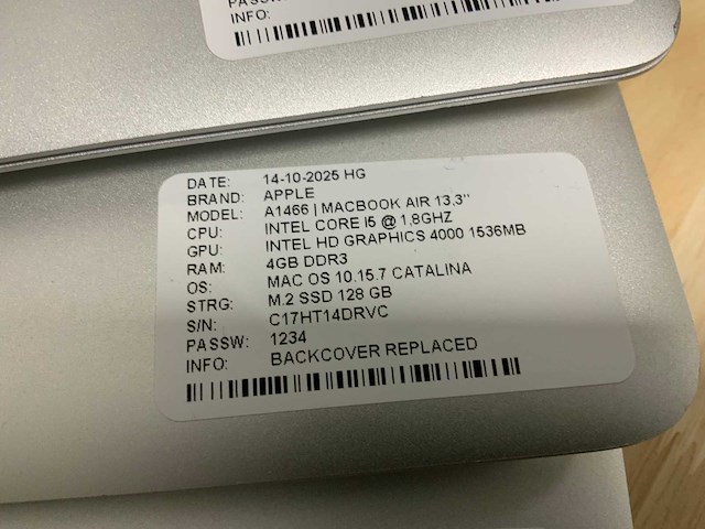 Apple macbook air a1466 laptop (6x) - afbeelding 2 van  12