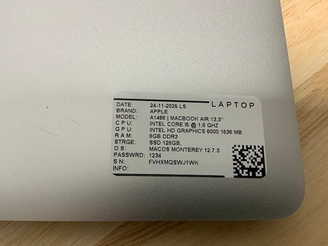 Apple macbook air a1466 laptop (6x) - afbeelding 3 van  12