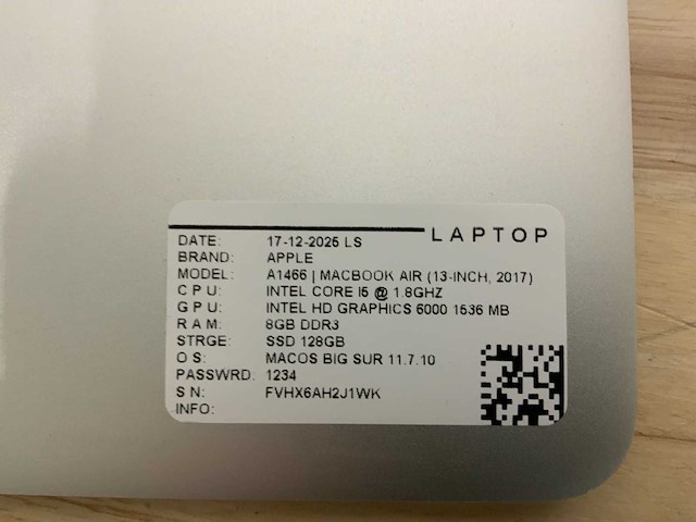 Apple macbook air a1466 laptop (6x) - afbeelding 10 van  12