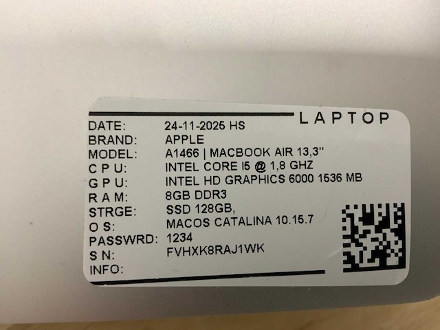 Apple macbook air a1466 laptop (6x) - afbeelding 11 van  12