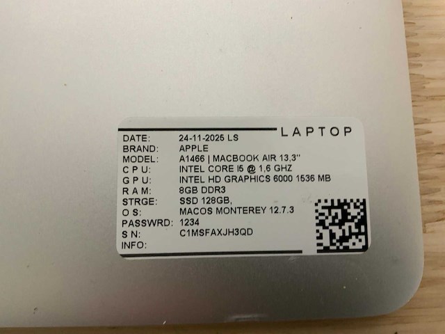 Apple macbook air a1466 laptop (6x) - afbeelding 4 van  12