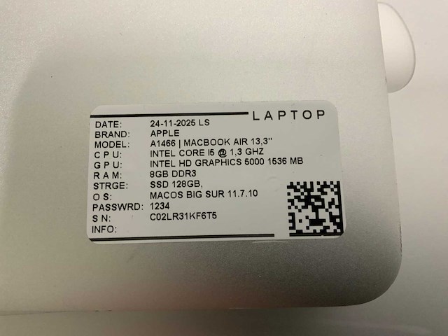 Apple macbook air a1466 laptop (6x) - afbeelding 3 van  12