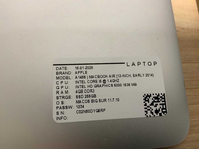 Apple macbook air a1466 laptop (6x) - afbeelding 10 van  12