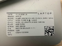 Apple macbook air a1466 laptop (6x) - afbeelding 4 van  12