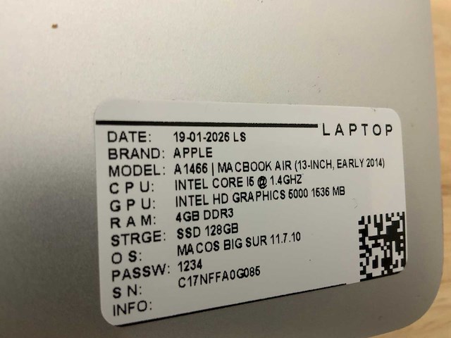 Apple macbook air a1466 laptop (6x) - afbeelding 12 van  12