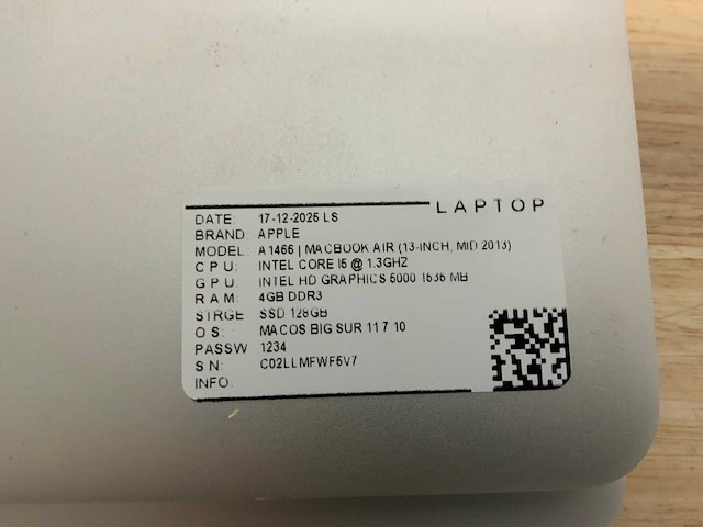 Apple macbook air a1466 laptop (6x) - afbeelding 3 van  15