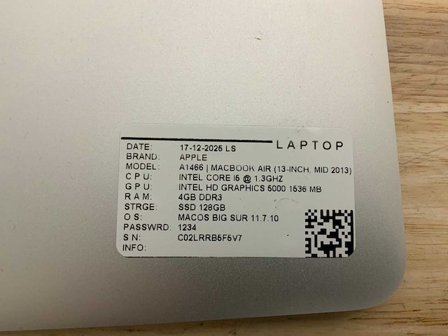 Apple macbook air a1466 laptop (6x) - afbeelding 4 van  15