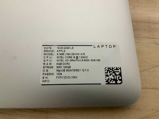 Apple macbook air a1466 laptop (6x) - afbeelding 4 van  12