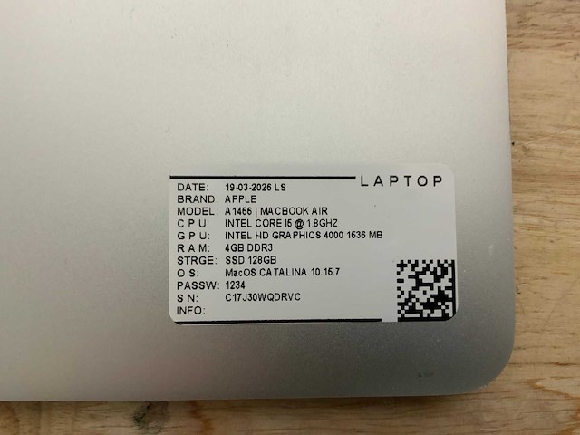 Apple macbook air a1466 laptop (6x) - afbeelding 4 van  12