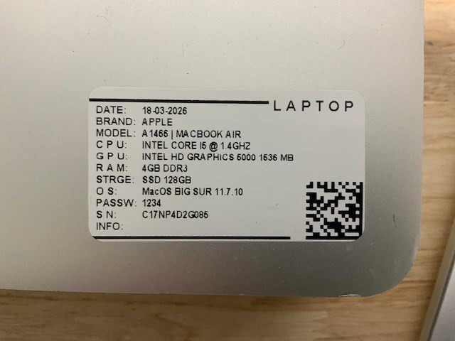 Apple macbook air a1466 laptop (6x) - afbeelding 11 van  12
