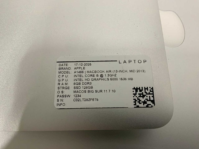 Apple macbook air a1466 laptop (6x) - afbeelding 2 van  12