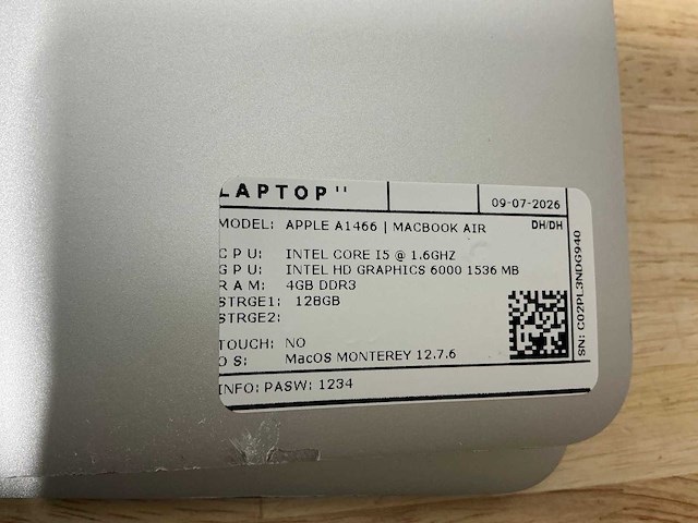 Apple macbook air a1466 laptop (6x) - afbeelding 11 van  12
