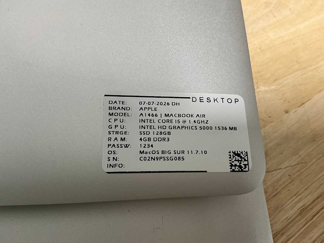 Apple macbook air a1466 laptop (6x) - afbeelding 3 van  12
