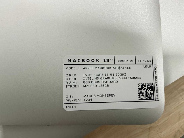 Apple macbook air a1466 laptop (6x) - afbeelding 10 van  12