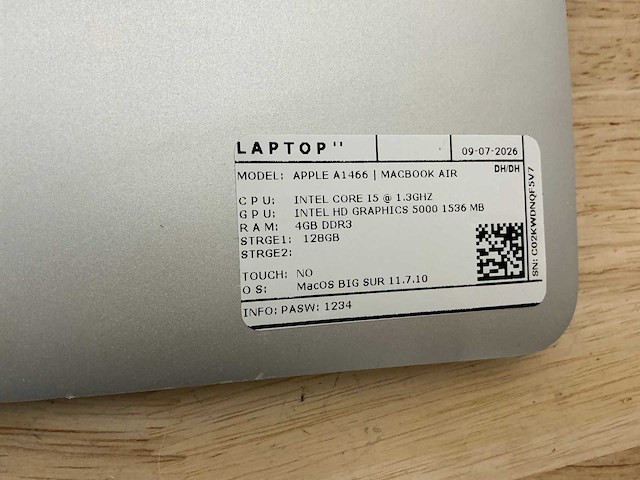 Apple macbook air a1466 laptop (6x) - afbeelding 3 van  9