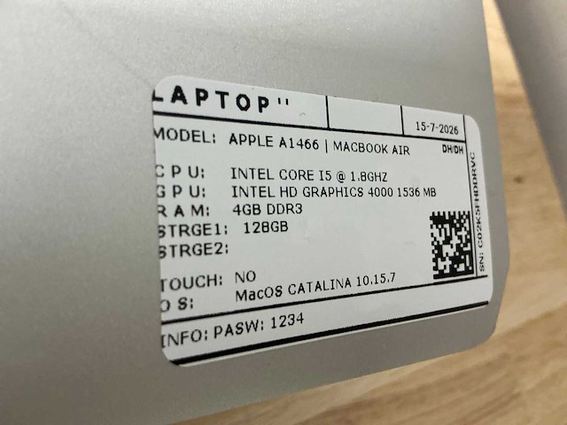 Apple macbook air a1466 laptop (6x) - afbeelding 8 van  9