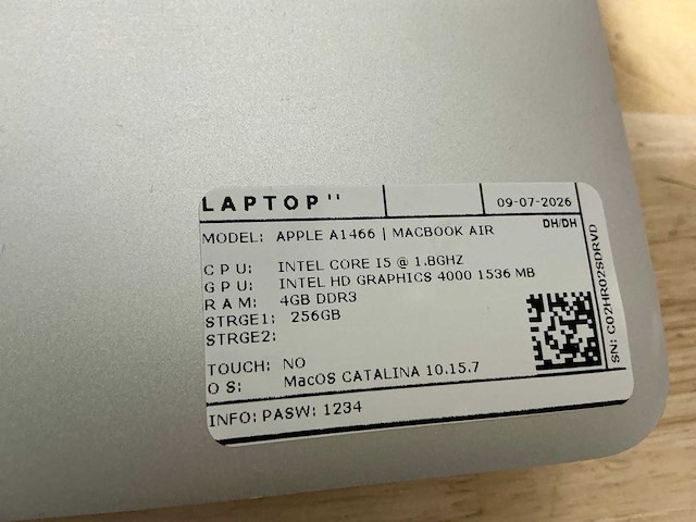 Apple macbook air a1466 laptop (6x) - afbeelding 9 van  9
