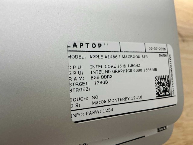 Apple macbook air a1466 laptop (6x) - afbeelding 5 van  7