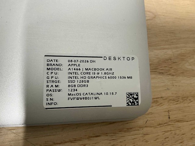 Apple macbook air a1466 laptop (6x) - afbeelding 7 van  7