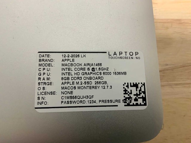 Apple macbook air a1466 laptop (6x) - afbeelding 2 van  13