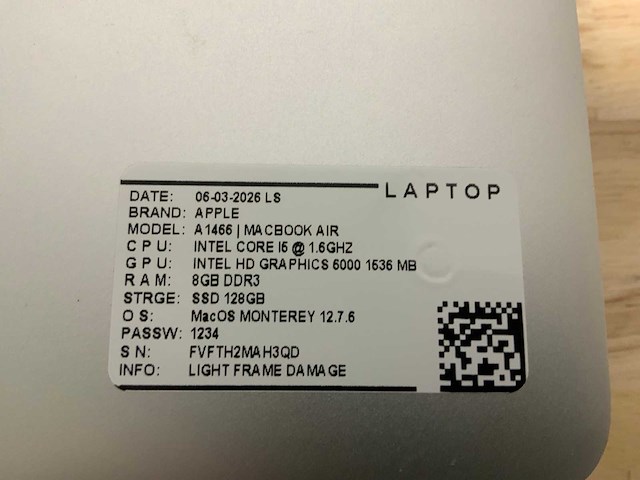 Apple macbook air a1466 laptop (6x) - afbeelding 3 van  13