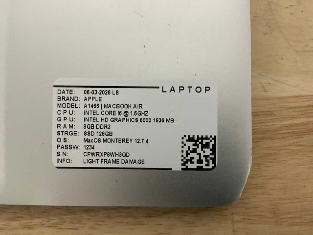 Apple macbook air a1466 laptop (6x) - afbeelding 4 van  13
