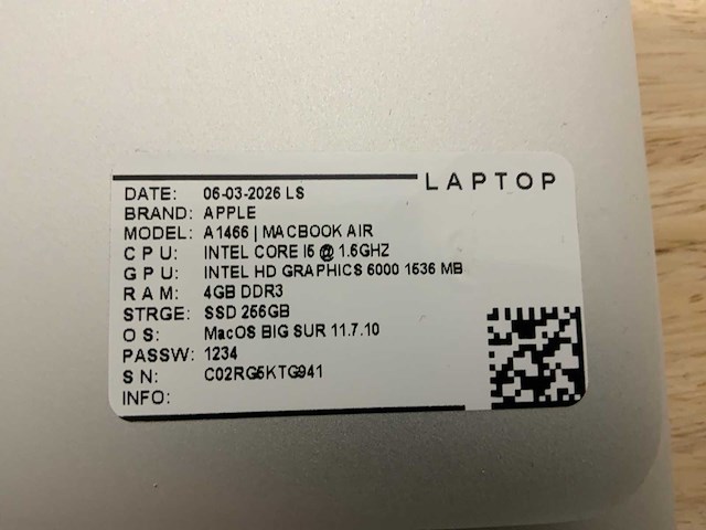 Apple macbook air a1466 laptop (6x) - afbeelding 2 van  13