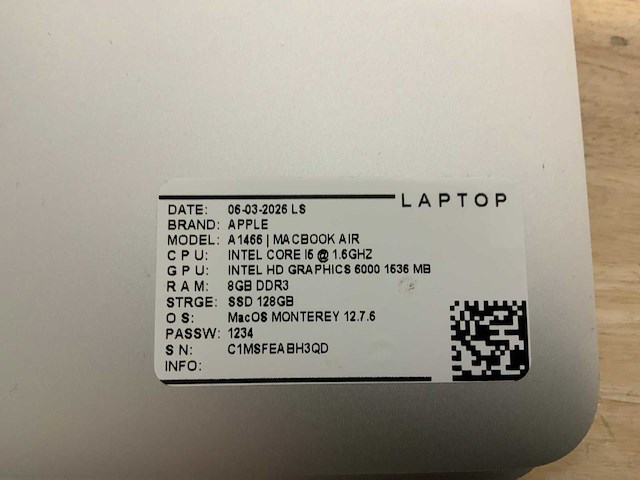 Apple macbook air a1466 laptop (6x) - afbeelding 3 van  13