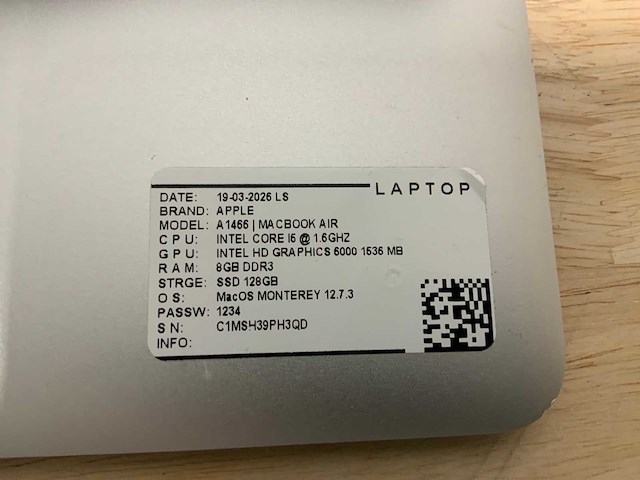 Apple macbook air a1466 laptop (6x) - afbeelding 13 van  13