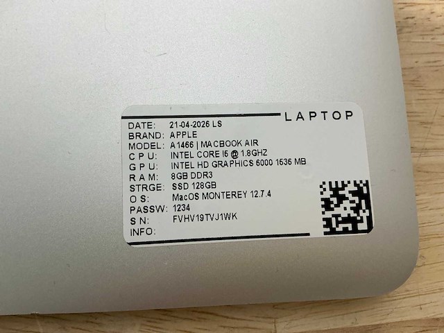 Apple macbook air a1466 laptop (8x) - afbeelding 8 van  12