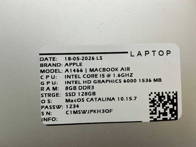 Apple macbook air a1466 laptop (8x) - afbeelding 11 van  12