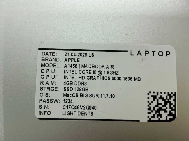 Apple macbook air a1466 laptop (8x) - afbeelding 4 van  12