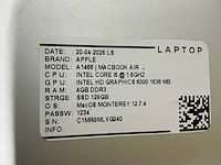 Apple macbook air a1466 laptop (8x) - afbeelding 11 van  12