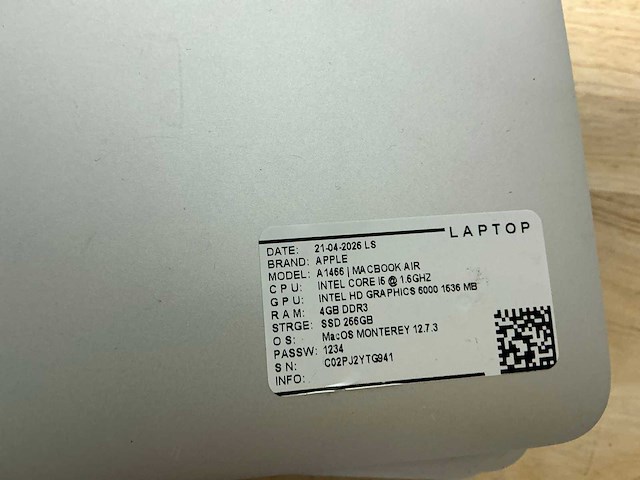 Apple macbook air a1466 laptop (8x) - afbeelding 2 van  12