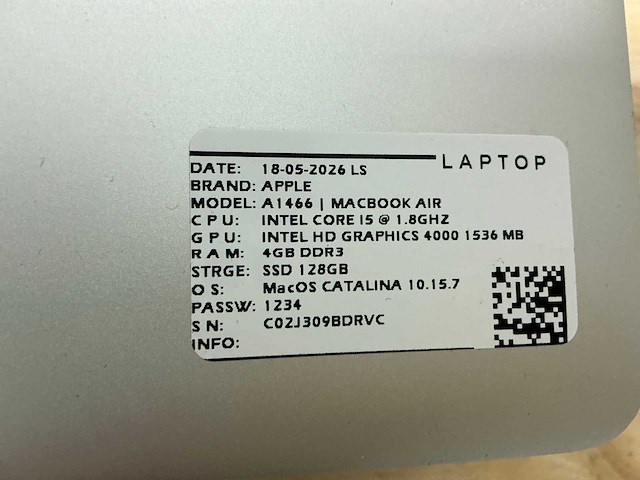 Apple macbook air a1466 laptop (8x) - afbeelding 4 van  13