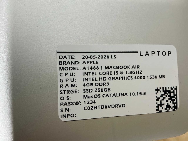 Apple macbook air a1466 laptop (8x) - afbeelding 5 van  13
