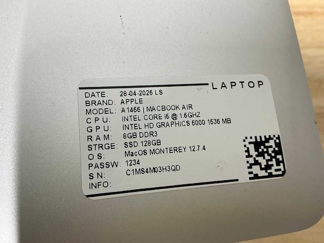 Apple macbook air a1466 laptop (8x) - afbeelding 6 van  13