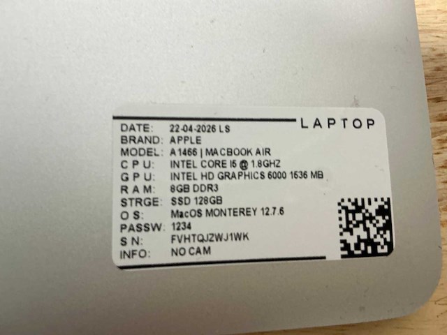 Apple macbook air a1466 laptop (8x) - afbeelding 8 van  13