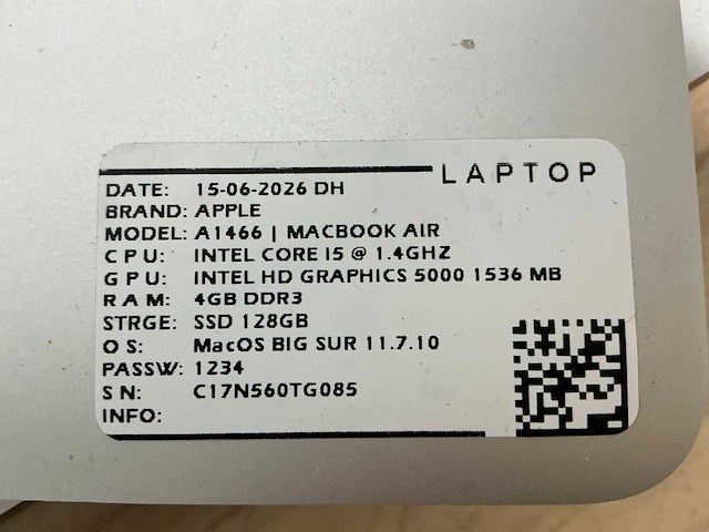 Apple macbook air a1466 laptop (8x) - afbeelding 2 van  7