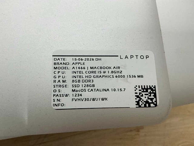 Apple macbook air a1466 laptop (8x) - afbeelding 4 van  7